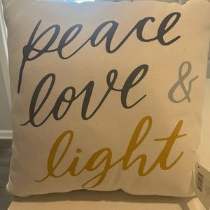 “peace love & light” Decorative Pillow